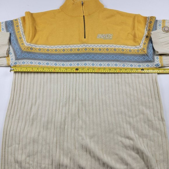 Enyce Winter Sports 1/4 Zip Beige Yellow Pull Over Winter Themed Adults XL - Picture 7 of 10